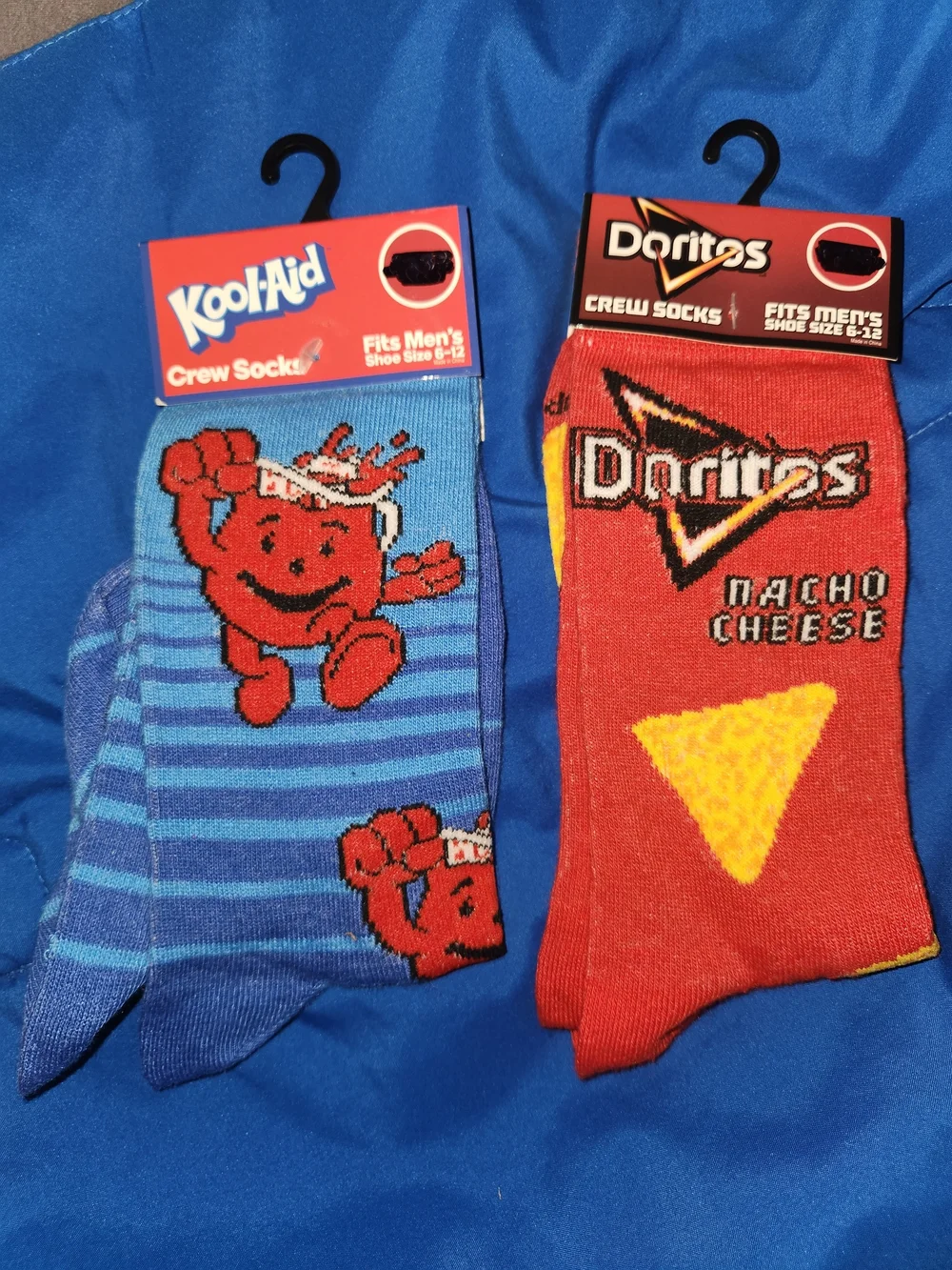 Kool-Aid & Doritos Novelty Crew Socks - Blue & Red - Picture 1 of 1